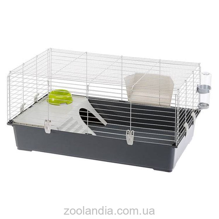 Ferplast (Ферпласт) Cage Rabbit 100 Gray клетка для кролика в индивидуальной упаковке, 95x57x46 см (серый металл)