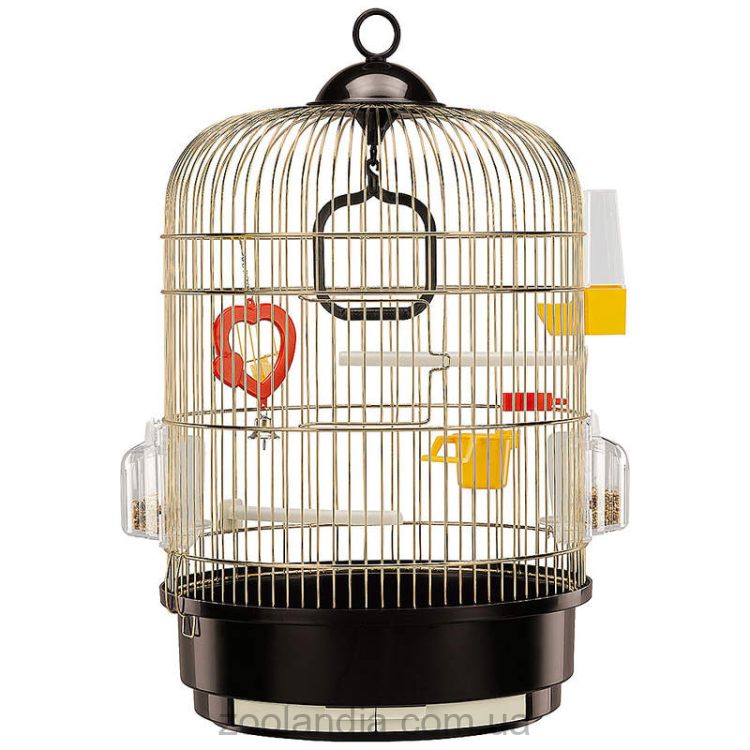 Ferplast (Ферпласт) Cage Regina Antique Brass клетка для канареек и мелких экзотических птиц, 32,5x32,5x49 см (металл цвета латунь)