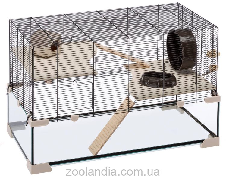 Ferplast (Ферпласт) Cage Karat 80 клетка для хомяков и мышей со стекляным поддоном, 78.5x45.5x52.5 см