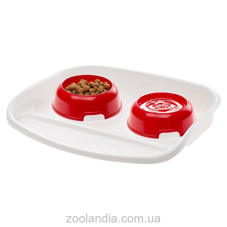 Ferplast (Ферпласт) Lindo Maxi Tray & Bowls миски на пластиковой подставке с защитой против скольжения