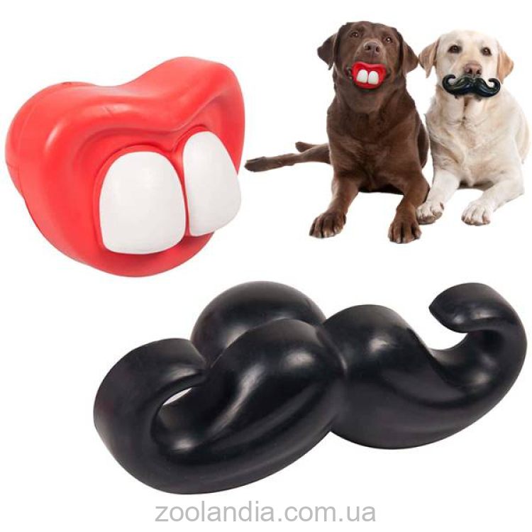 Flamingo (Фламинго) Toy Rubber Moustache or Mouth - Игрушка резиновая для собак