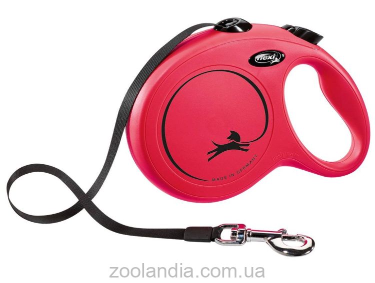 Flexi New Classic L - поводок-рулетка для собак до 50 кг, лента, 8 м