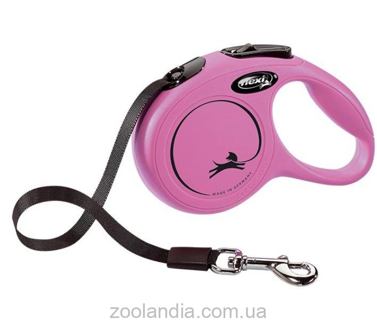 Flexi New Classic XS - поводок-рулетка для кошек и собак до 12 кг, лента, 3 м