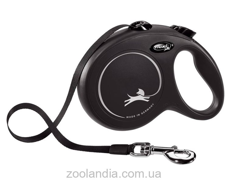 Flexi New Classic L - поводок-рулетка для собак до 50 кг, лента, 5 м