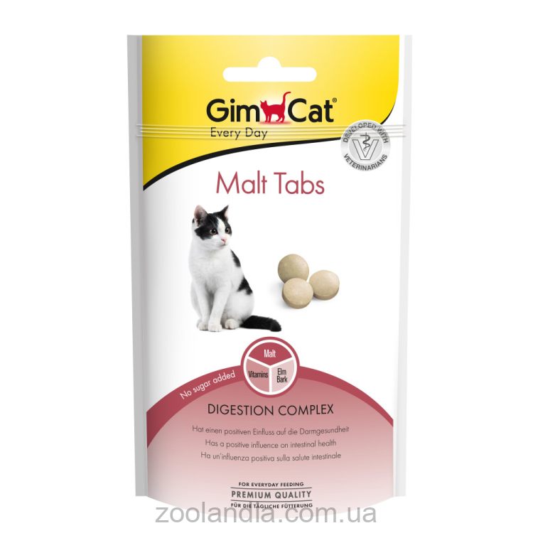 GimCat (Джимкет) Every Day Malt Tabs - Витаминизированные лакомства для котов для вывода комков шерсти