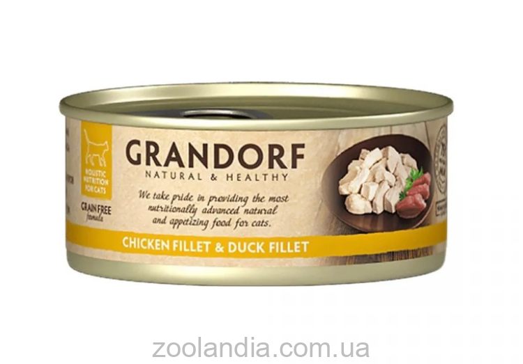 Grandorf (Грандорф) Chicken Fillet & Dack Fillet - Влажный корм для кошек куриная грудка с утиным филе
