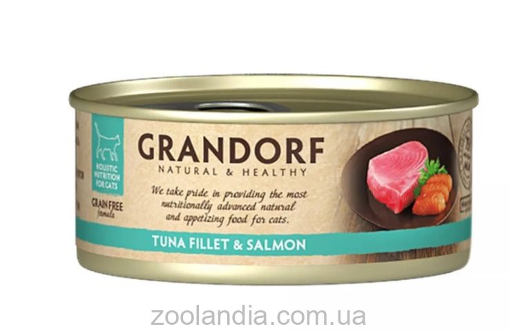 Grandorf (Грандорф) Tuna Fillet & Salmon - Влажный корм для кошек филе тунца с лососем