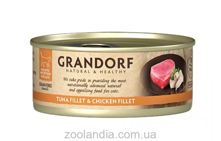 Grandorf (Грандорф) Tuna Fillet & Chicken Fillet - - Влажный корм для кошек филе тунца с куриной грудкой