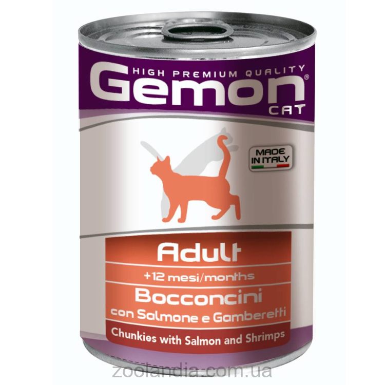 Gemon (Джемон) Cat Adult Chunkies with Salmon & Shrimps - Влажный корм для взрослых котов с лососем и креветками