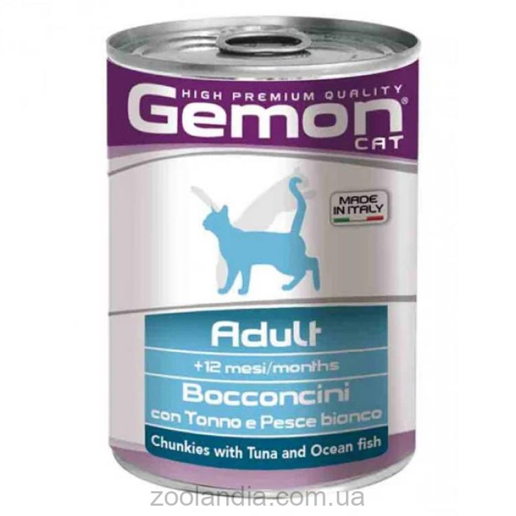 Gemon (Джемон) Cat Adult Chunkies with Tuna & Ocean fish - Влажный корм для взрослых котов с тунцом и океанической рыбой
