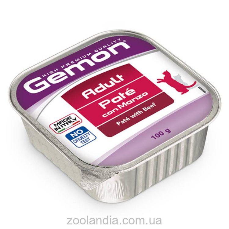 Gemon (Джемон) Cat Adult Pate with Beef - Влажный корм для взрослых котов с говядиной