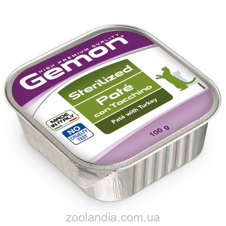 Gemon (Джемон) Cat Adult Sterilized Pate with Turkey - Влажный корм для стерилизованных котов с индейкой