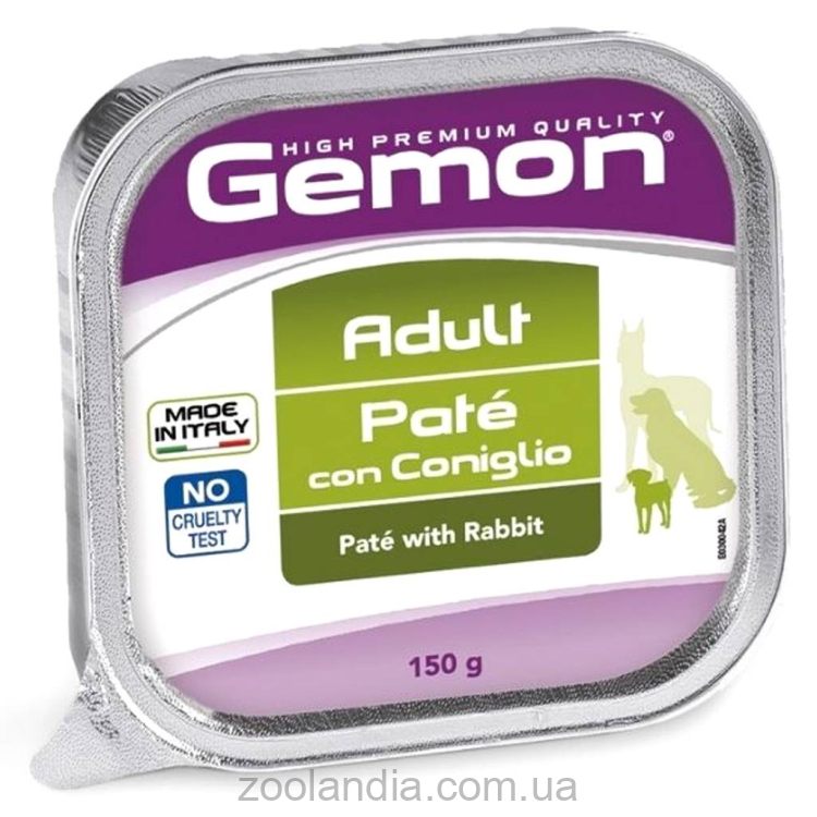 Gemon (Джемон) Dog Adult Pate Rabbit - Вологий корм для дорослих собак із кроликом