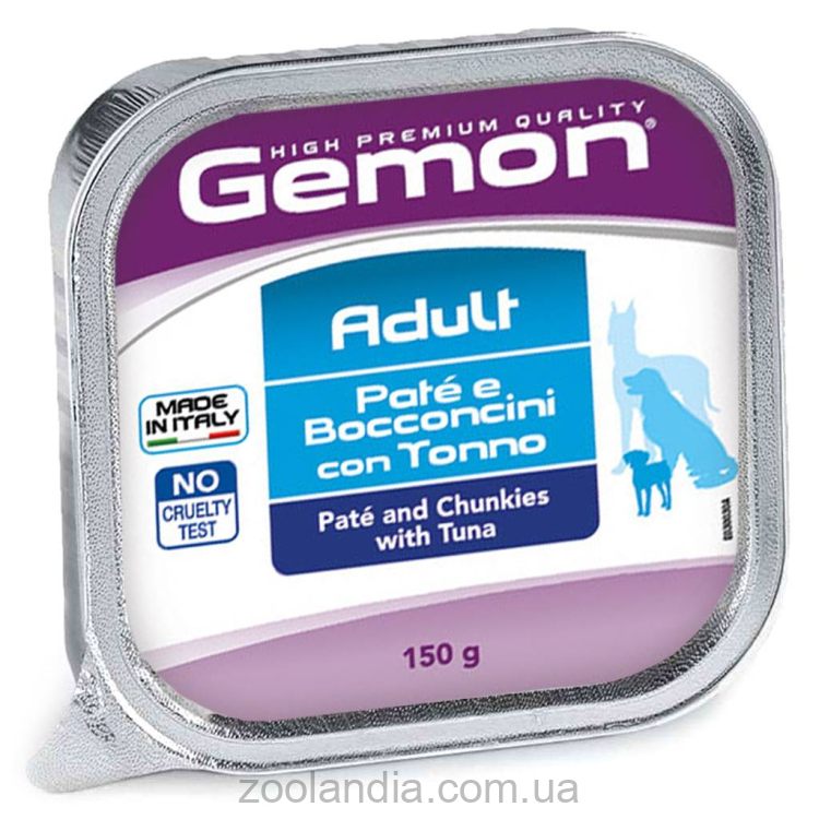 Gemon (Джемон) Wet Adult Dog Pate and Chunkies Tuna - Влажный корм для собак с тунцом