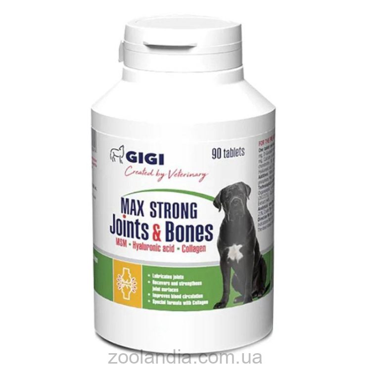 Gigi (Гиги) Max Strong Joints & Bones – Витаминно-минеральный комплекс с коллагеном и гиалуроновой кислотой для укрепления суставов собак