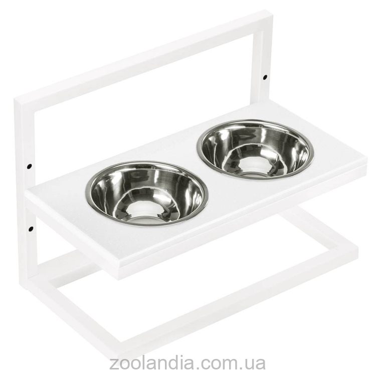 Harley & Cho (Харли энд Чо) White Stone Lift + White миски на подставке с регулируемой высотой для собак