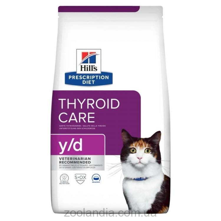 Hills ( Хилс ) PD Feline y/d Thyroid Care - сухой корм для котов с заболеваниями щитовидной железы