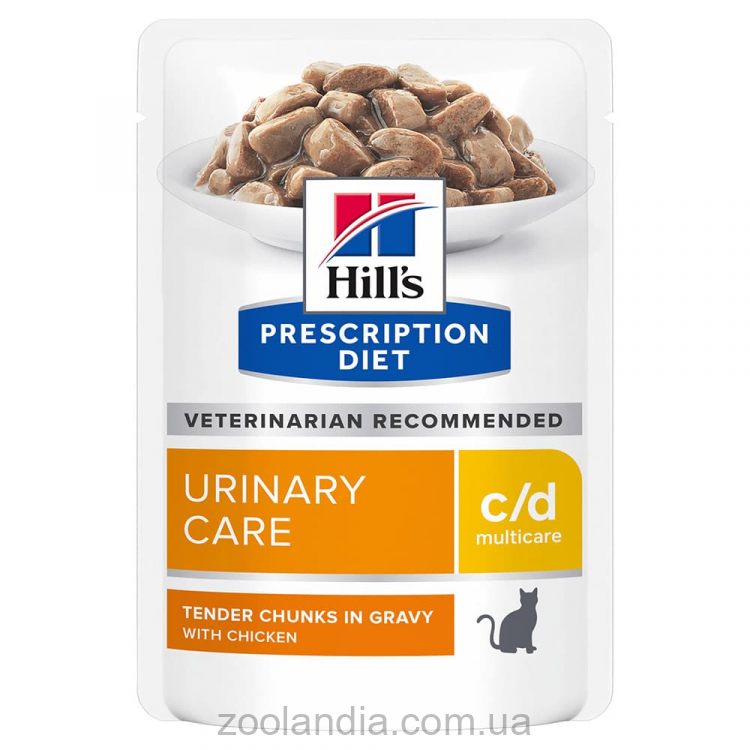 Hills ( Хилс ) PD Feline c/d Multicare Urinary Care - влажный корм-диета для кошек с заболеваниями мочевыводящих путей, с курицей