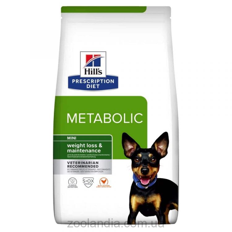 Hill's (Хилс) Prescription Diet Metabolic Mini - сухой корм для собак малых пород для контроля и снижения веса, с курицей