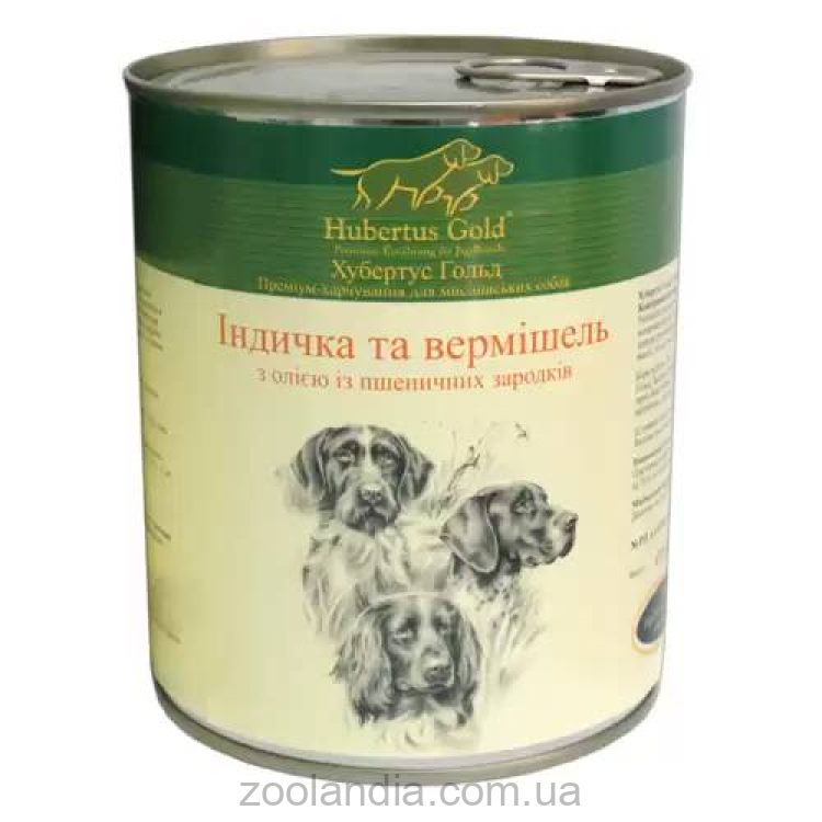 Hubertus Gold (Хубертус Голд) - Консервированный корм для охотничьих собак (индейка/вермишель)