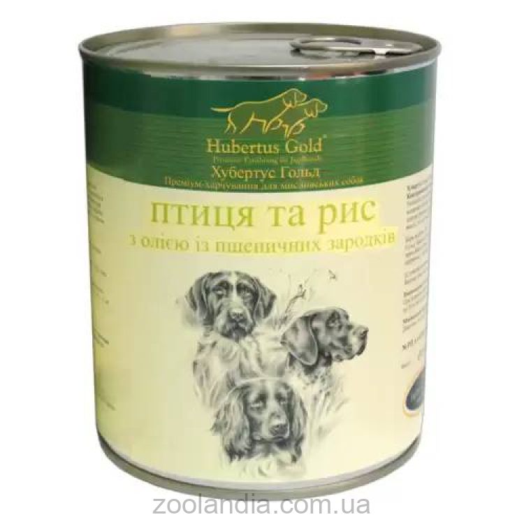 Hubertus Gold (Хубертус Голд) – Консервированный корм для охотничьих собак (птица/рис)