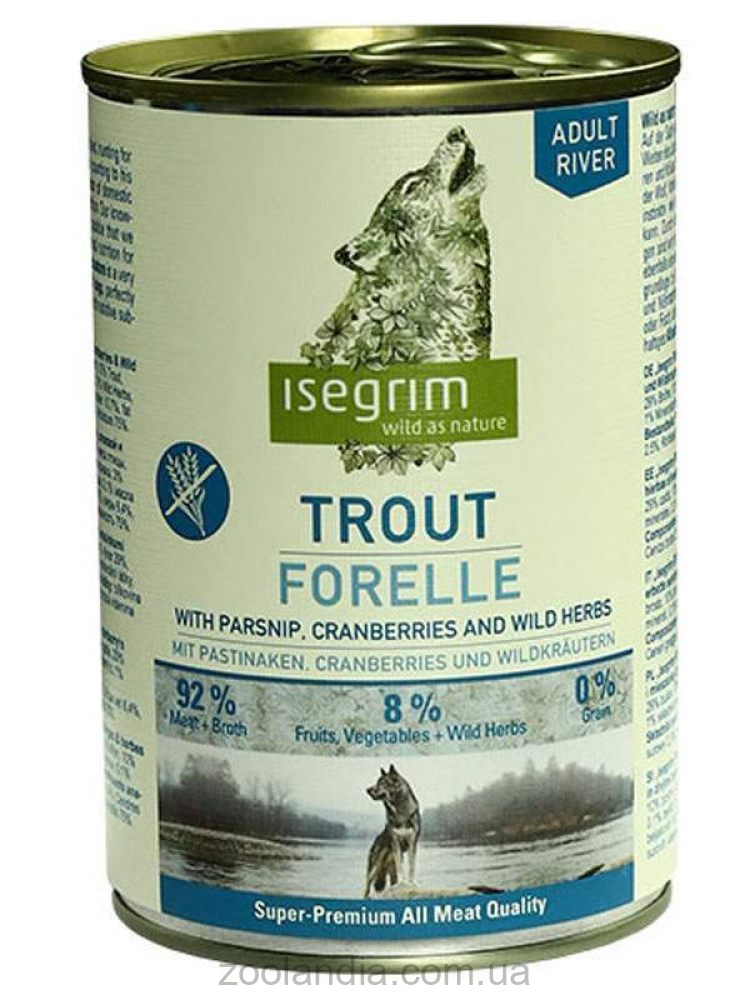 Isegrim (Изегрим) Trout – Консервированный корм для взрослых собак (форель)