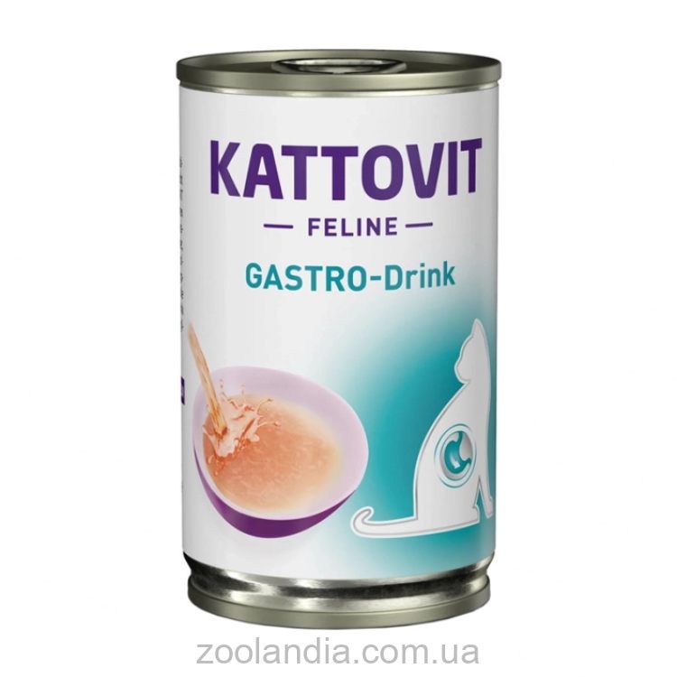Kattovit Veterinary (Каттовит Ветеринари) Gastro Drink Chicken – Лечебный напиток  для котов с заболеваниями желудочно-кишечного тракта и поджелудочной железы (курица)