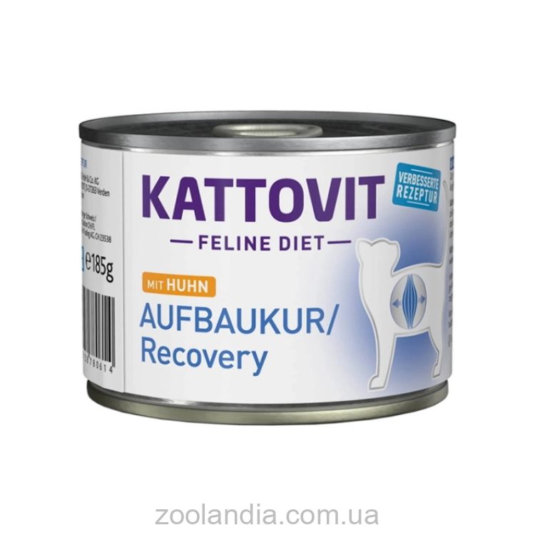 Kattovit Veterinary (Каттовит Ветеринари) Recovery – Влажный лечебный корм для котов в период восстановления  (курица/свинина ) банка