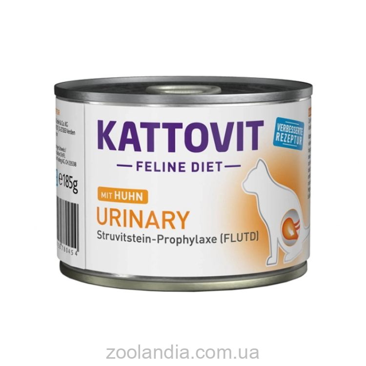 Kattovit Veterinary (Каттовит Ветеринари) Urinary Chicken – Влажный лечебный корм для котов с заболеваниями нижних мочевыводящих путей (курица) банка