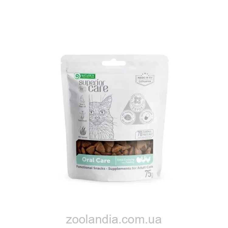 Nature's Protection Superior Care Oral Care Ласощі для котів для підтримки гігієни ротової порожнини з птицею