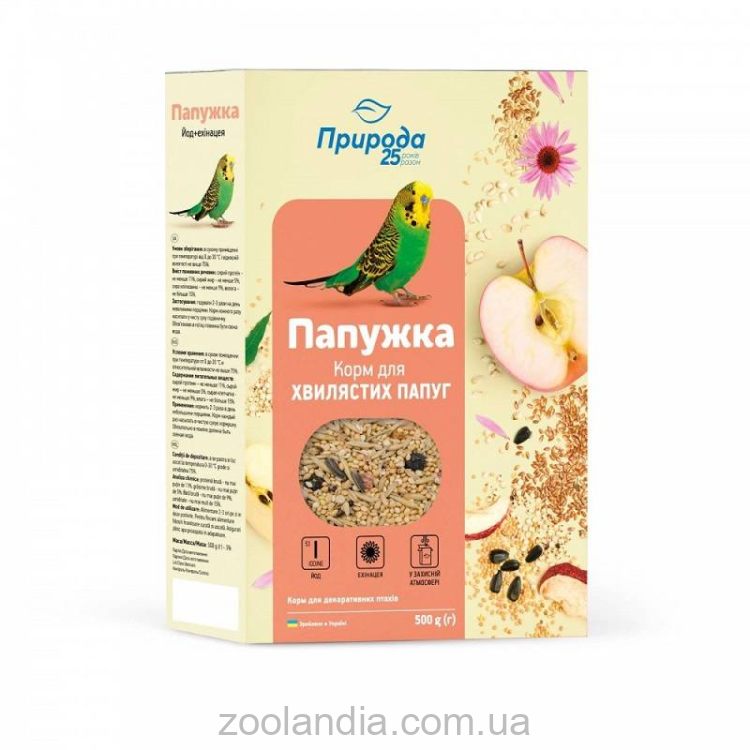 ТМ Природа Корм «Попугайчик. Йод + эхинацея» - Для волнистых попугаев