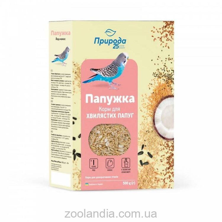ТМ Природа Корм «Попугайчик. Йод + кокос» - Для волнистых попугаев