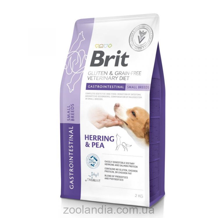 Brit (Брит) VetDiet Dog Gastrointestinal Small Breeds - Беззерновая диета  для собак малых пород при проблемах с пищеварением с селедкой