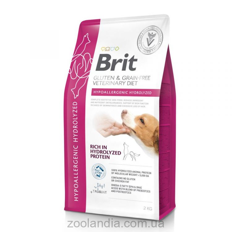 Brit (Брит) VetDiet Diet Dog Hypoallergenic Hydrolyzed – Беззерновая диета для собак с пищевой аллергией с гидролизованным белком