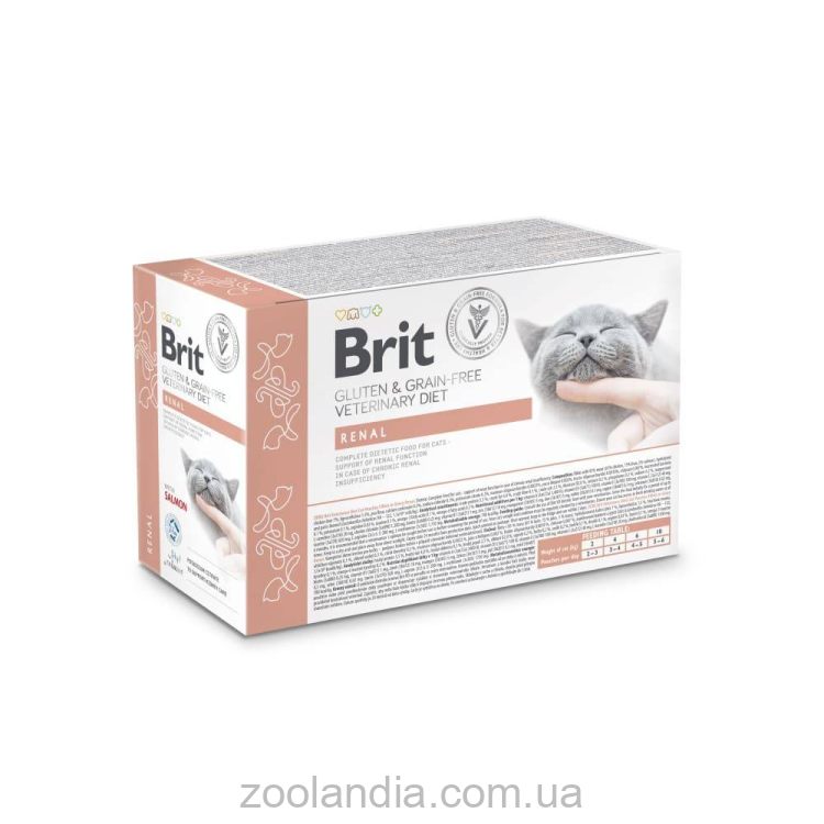 Brit (Брит) VetDiet Renal - Корм ??влажный для поддержки функции почек у кошек всех пород с лососем