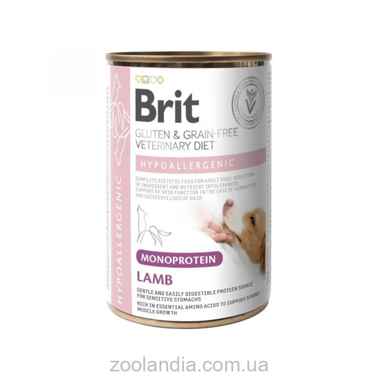 Brit (Брит) VetDiets Hypoallergenic Lamb - Влажный корм для собак с пищевой аллергией (с ягненком)