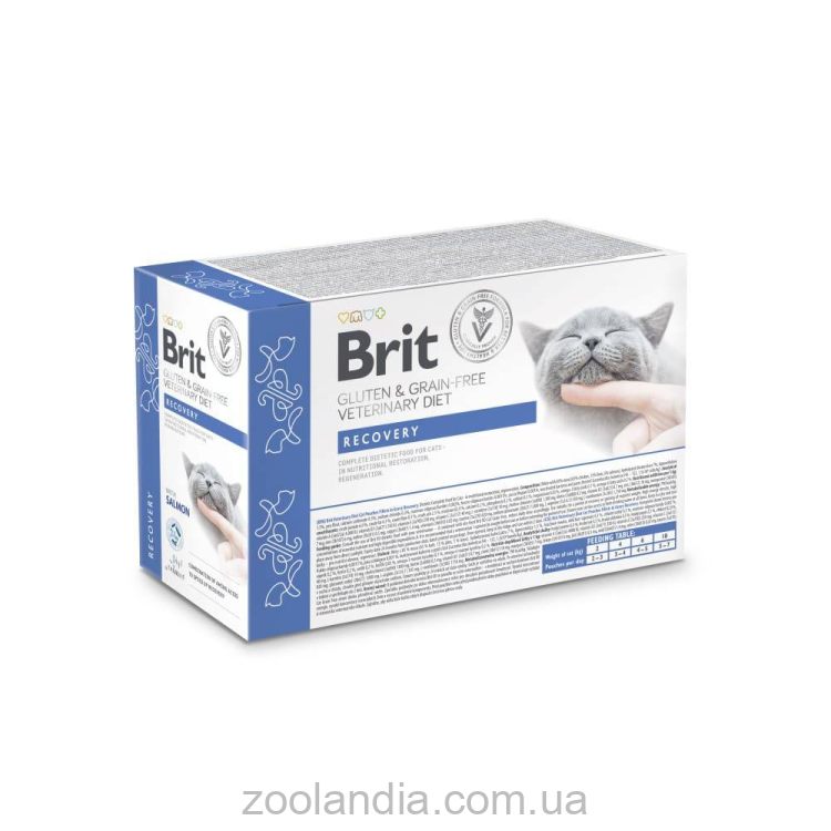 Brit (Брит) VetDiet Recovery - Корм влажный для восстановления питания, регенерации для кошек всех пород с лососем