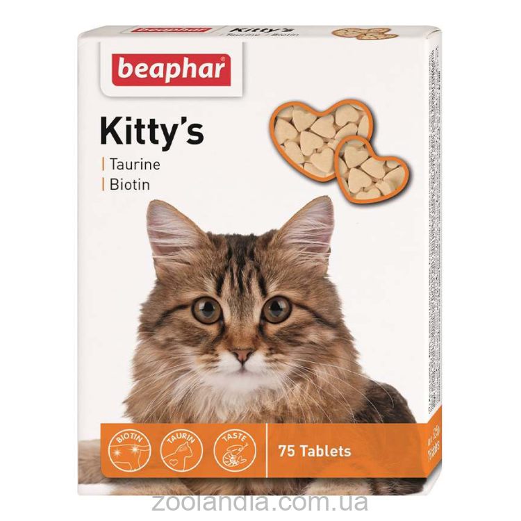 Beaphar (Беафар) Kitty's Taurine-Biotine Витамины с биотином и таурином для взрослых кошек