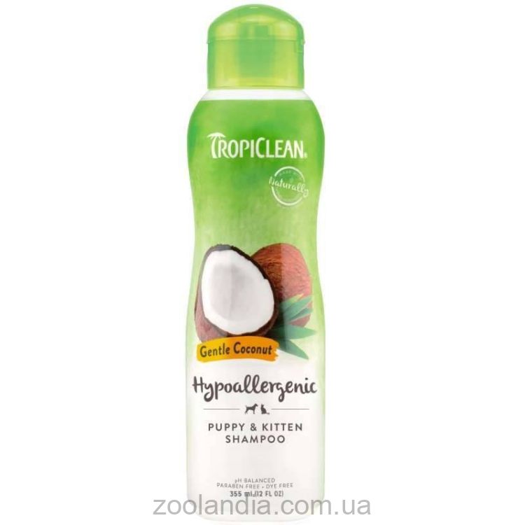 Tropiclean (Тропиклин) Gentle Coconut Pet - Гипоаллергенный шампунь с ароматом нежного кокоса для котят и щенков