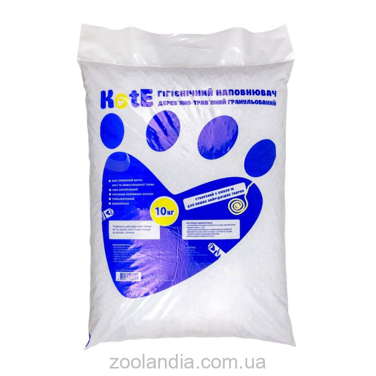 KotE (Котэ) Деревяно-травяной гигиенический наполнитель для кошачьих туалетов