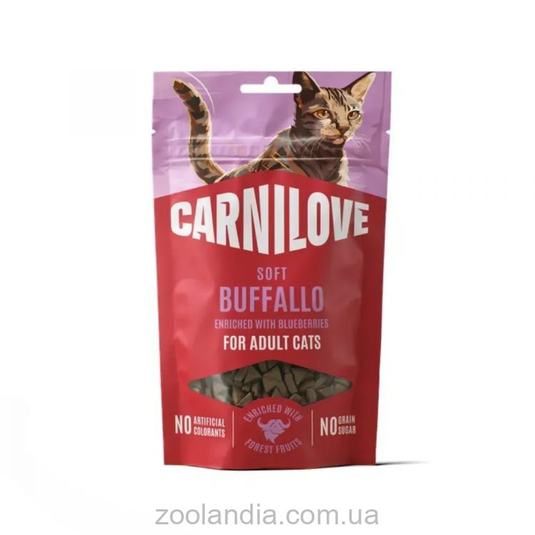 Carnilove (Карнилав) Adult Cat Soft Snack Buffalo with Blueberries - Беззерновые полувлажные лакомства для взрослых кошек, с буйволом и голубика