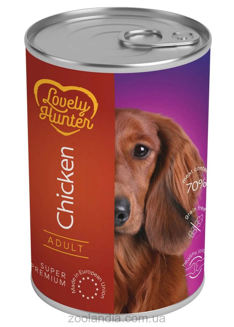 Lovely Hunter (Лавли Хантер) Adult with Chicken – Консервированный корм для взрослых собак (курица)
