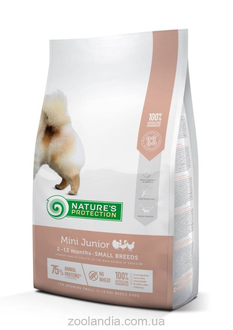 Nature's Protection Mini Junior Small Breeds - cухой корм для щенков маленьких пород (с курицей)