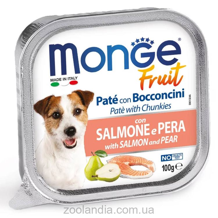 Monge (Монж) Dog Fruit with Salmon & Pear - Влажный корм для собак, лосось и груша