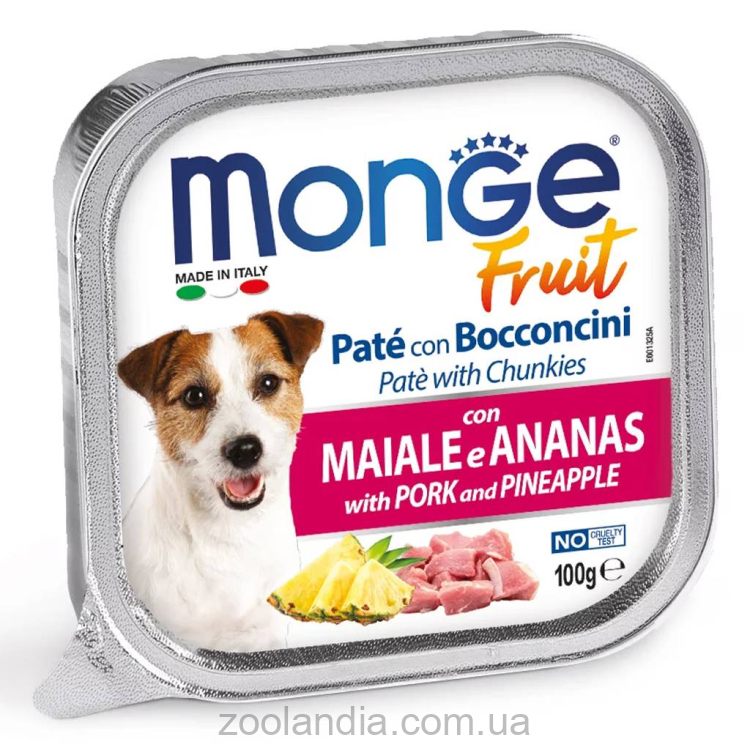 Monge (Монж) Dog Fruit with Pork & Pineapple - Влажный корм для собак со свининой и ананасом