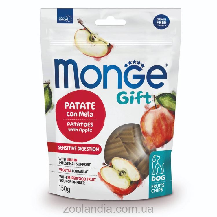Monge (Монж) Gift Dog Sensitive digestion Vegetable Chips - Лакомство для собак с картофелем и яблоками
