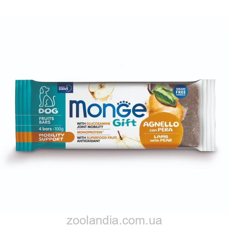 Monge (Монж) Gift Dog Mobility Support Fruits Bar Lamb - Лакомство для собак с ягненком и грушей