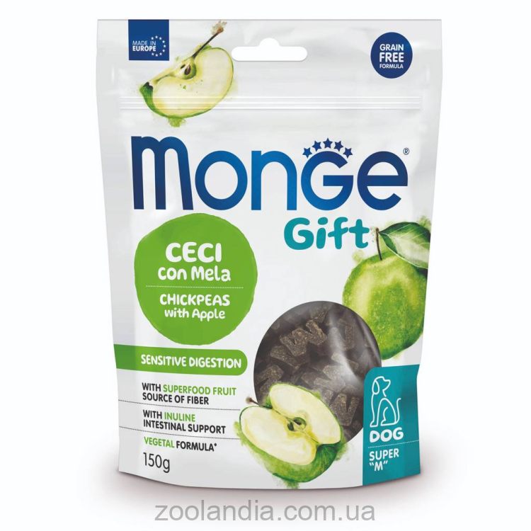 Monge (Монж) Gift Dog Sensitive digestion Super M - Лакомство для собак с нутом и яблоками