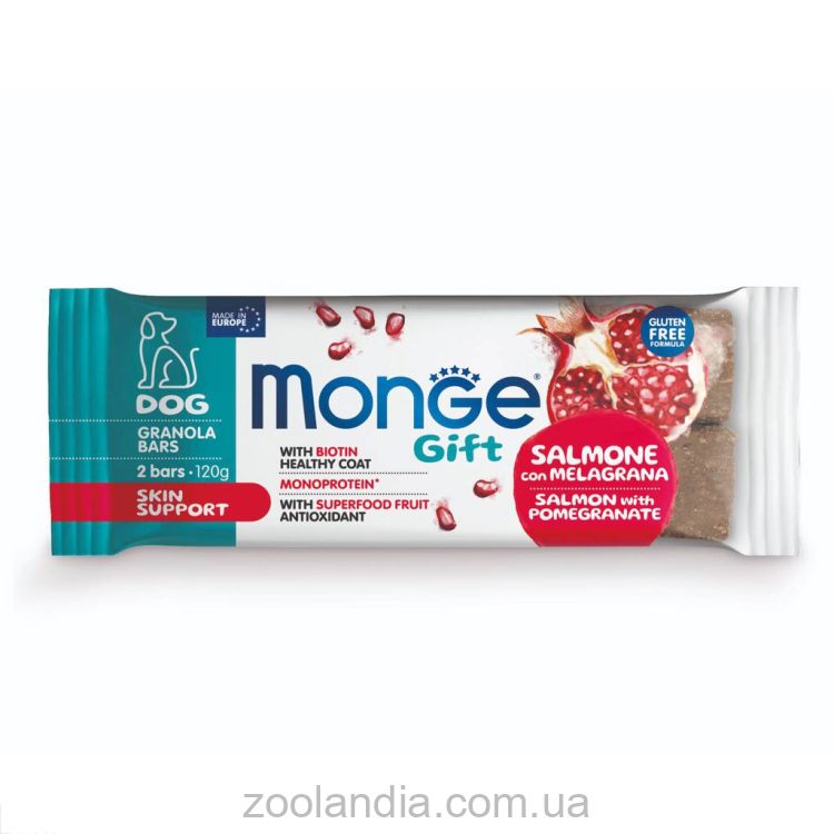 Monge (Монж) Gift Dog Skin Support Granola Bar Salmon - Лакомство для собак с лососем и гранатом