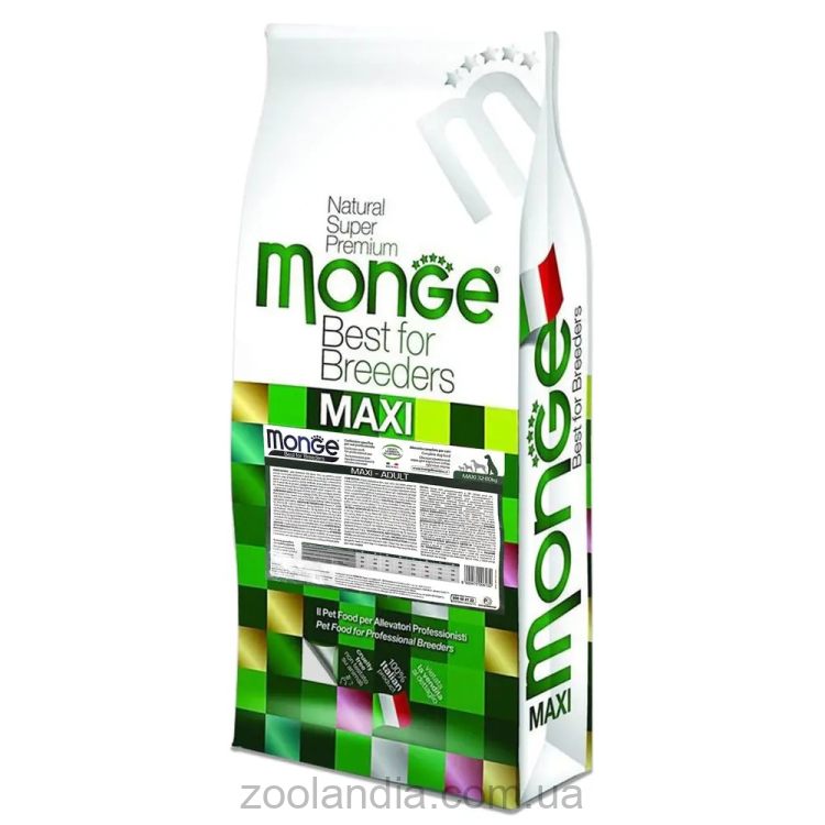Monge (Монж) Natural Superpremium Maxi Adult - Сухой корм для взрослых собак крупных пород с курицей и рисом